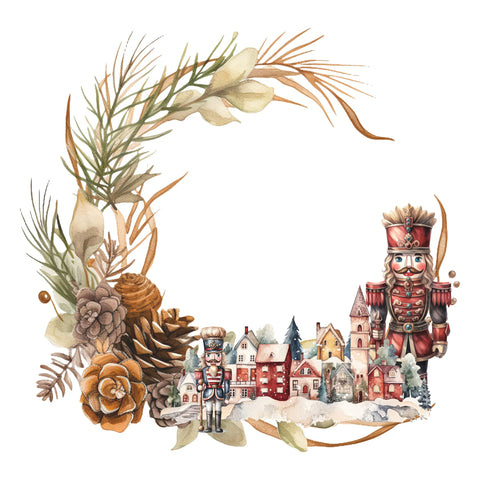 Simply Stated - Christmas Village Wreath Ephemera