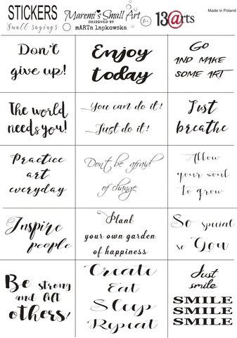 Maremi's Stickers 'SMALL SAYINGS' mixed media, art journaling