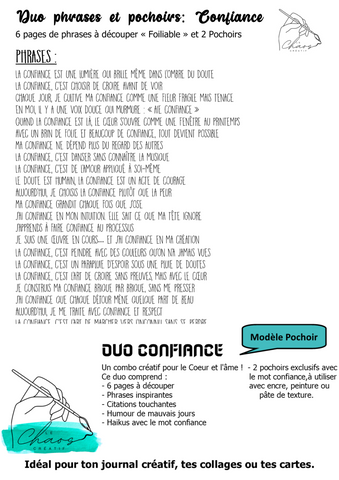 Le Chaos Créatif- phrases et pochoirs-Duo confiance