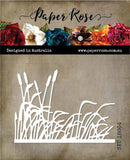 Paper Rose Die, Cattails & Grass Border