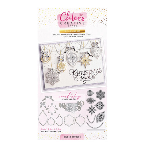 Chloe's Creative Cards Die & Stamp - Gilded Baubles