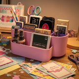 Ink Station Wide Desk Organizer: Magenta / Black