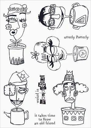 Funky fossil - A5 Utterly Potterly stamp set by Zinksi Art