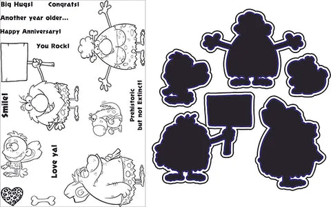 Funky fossil -A5 Stone Age stamps and dies