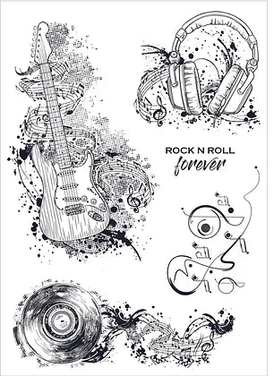 Funky fossil - A5 Rock and Roll stamp set