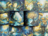 Scrapbook Resource Co – 7 x 6 Inches Paper Pad - The Enchanted Grove - Gilded Sapphire