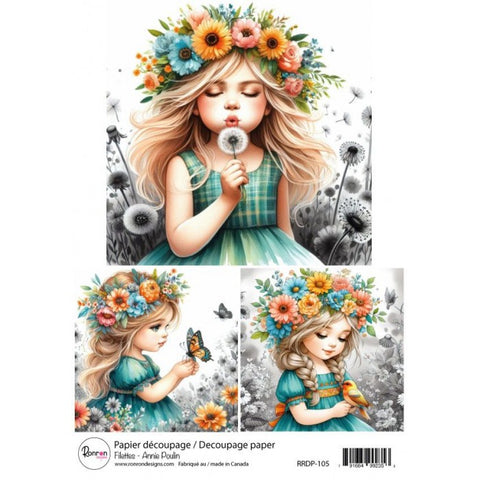 Ronron designs -Papier de riz: Annie Poulin - Fillettes