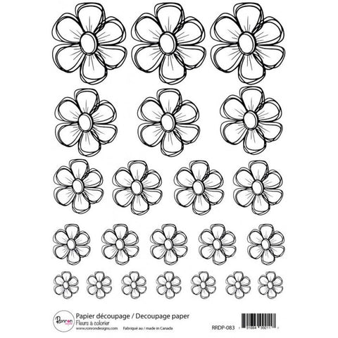 Ronron designs -Papier de riz: Fleurs À Colorier