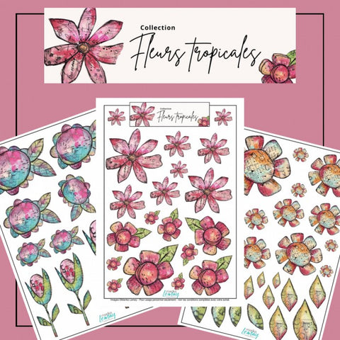 Ronron Design - Éphémères à découper Marika Lemay: Fleurs Tropicales
