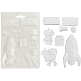 Stamperia Soft Mould A5 - A new Beginning spaceship and robot