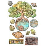 Stamperia Silicon mould A5 - A new Beginning planets