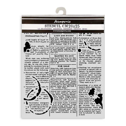 Stamperia Thick stencil cm 20X25 - Coffee and Chocolate Daily News