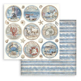 Stamperia  Scrapbooking Small Pad 10 sheets cm 20,3X20,3 (8"X8") - Silent Sea