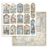 Stamperia  Scrapbooking Small Pad 10 sheets cm 20,3X20,3 (8"X8") - Silent Sea