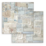 Stamperia  Scrapbooking Small Pad 10 sheets cm 20,3X20,3 (8"X8") Backgrounds Selection - Silent Sea