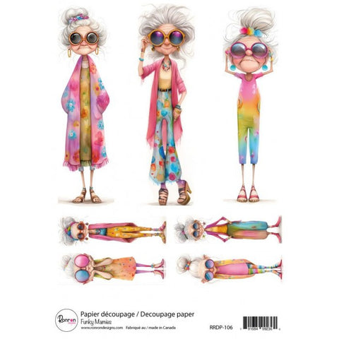 Ronron designs -Papier de riz: Funky Mamies