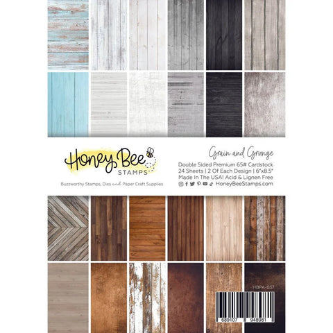 Honey Bee Stamps Grain & Grunge Paper Pad 6x8.5 - 24 Double-Sided Sheets