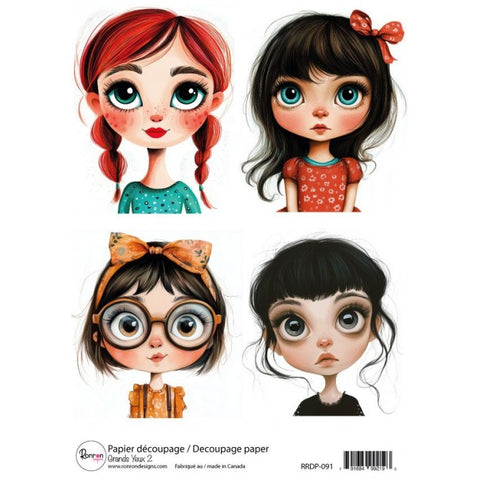 Ronron designs -Papier de riz: Grands Yeux 2