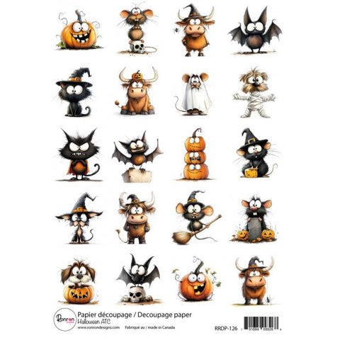 Ronron Designs Papier De Riz: Halloween ATC