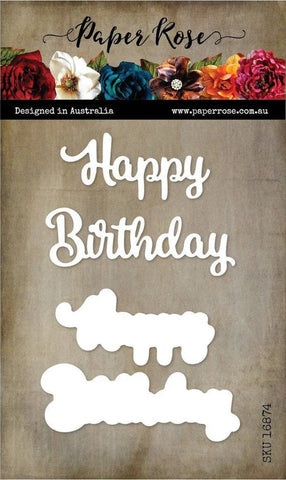 Paper Rose die - Happy Birthday Large Layered