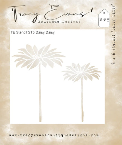 Tracy Evans - ST005 - Stencil "Daisy Daisy" 6 x 6 inches