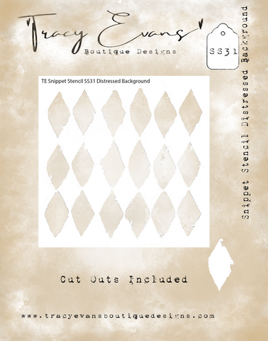 Tracy Evans Snippet Stencil Distressed Background