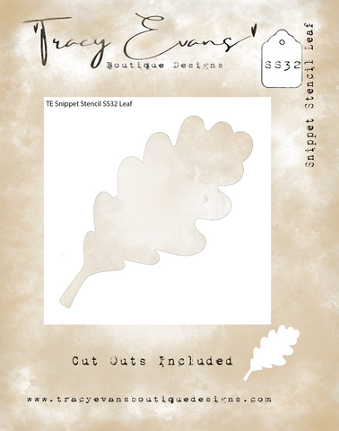 Tracy Evans Snippet Stencil Leaf