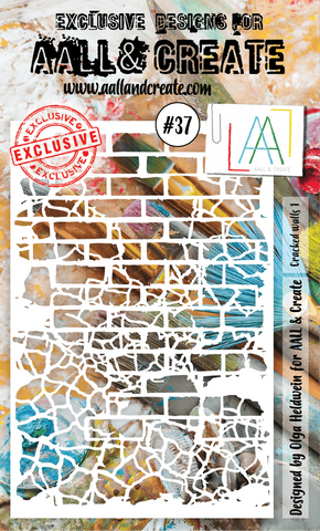 AALL & Create #37 - A6 STENCIL - CRACKED WALLS 1