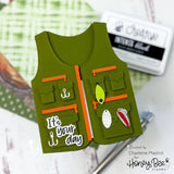 Honey Bee Stamps - Foundry and Field Collection - Honey Cuts - Steel Craft Dies - Fishing Vest A2 Card Base