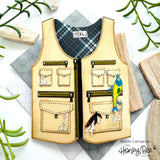 Honey Bee Stamps - Foundry and Field Collection - Honey Cuts - Steel Craft Dies - Fishing Vest A2 Card Base