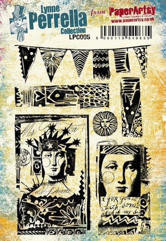 Paperartsy -  Lynne Perrella 005 (A5 set, cling-foam trimmed)