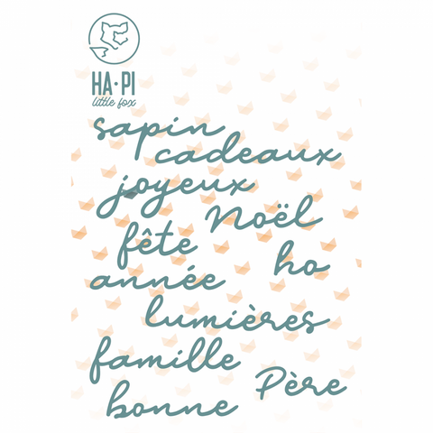 HA PI Little Fox Matrices de découpe Mots festifs