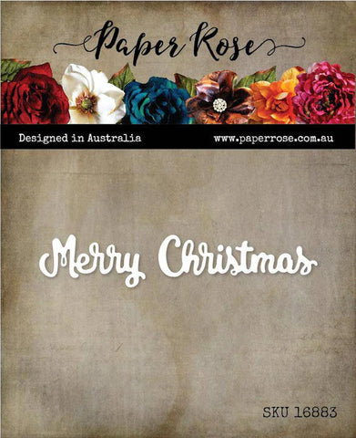 Paper Rose die - Merry Christmas Small