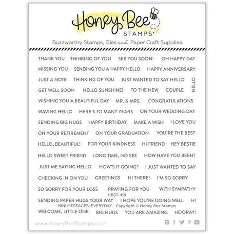 Honey Bee Stamps Mini Messages - 6x6 Stamp Set