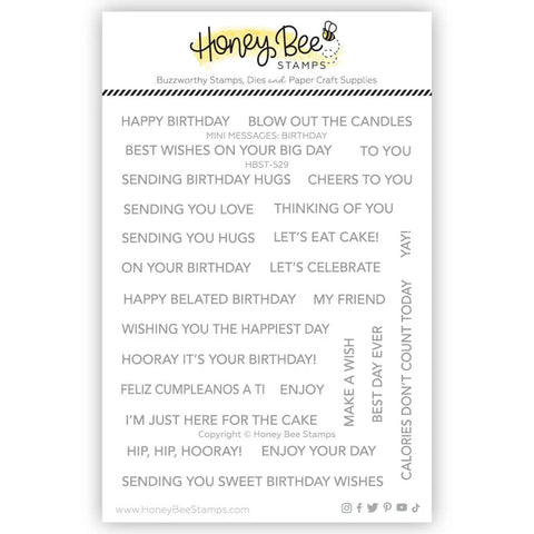Honey Bee Stamps Mini Messages: Birthday - 4x5 Stamp Set