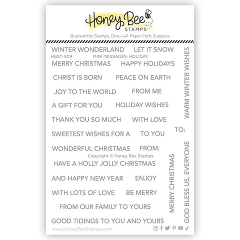 Honey Bee Stamps Mini Messages: Holiday - 4x5 Stamp Set
