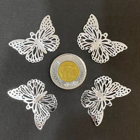 Les belles des bois - metal - Butterfly 17 silver