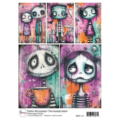 Ronron Designs Papier De Riz: Personnages Colorés