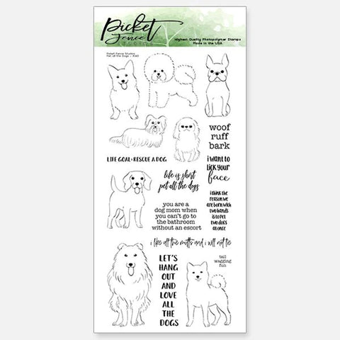 Picket Fence Studios Pet all the Dogs Stamps