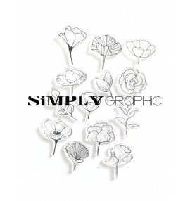 Simply Graphic - planche assortiment de fleurs