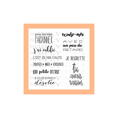 Simply Graphic - planche excuses