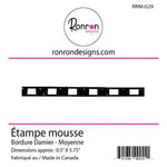 Ronron designs -Étampe de mousse: Bordure Damier - Moyenne