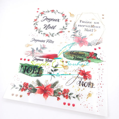 Simple à Souhait - Feuille de Transfert Joyeux Noël