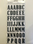 American Crafts Chipboard Alphabet Stickers - Capital Letters Black Glitter
