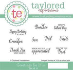 Taylored Expressions - Greetings For Him stamps