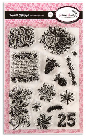 Dawn Bibby Timeless Christmas Vintage Foliage Stamp