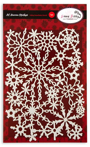 Dawn Bibby Art Nouveau. Falling Snowflakes Stencil