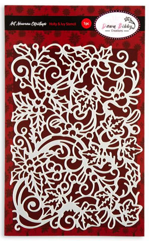 Dawn Bibby Art Nouveau. Holly & Ivy Stencil