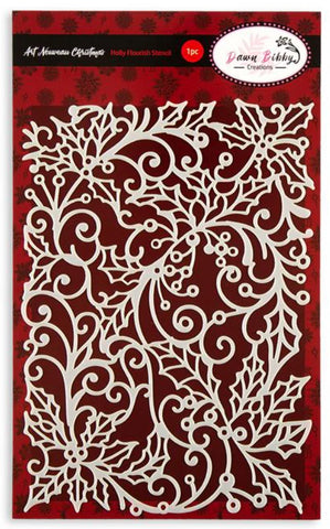 Dawn Bibby Art Nouveau. Holly Flourish Stencil