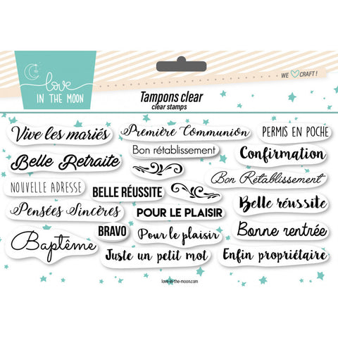Love in the moon Set de 12 tampons clear Carterie 2